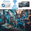 [WiFi Projector] QKK Upgraded 6000Lumens Projector, Full HD 1080P Supported Mini Projector [Tripod Included], Max 200” Display, Smartphone/HDMI/AV/USB/TF/Sound Bar/TV Stick Supported