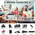 [WiFi Projector] QKK Upgraded 6000Lumens Projector, Full HD 1080P Supported Mini Projector [Tripod Included], Max 200” Display, Smartphone/HDMI/AV/USB/TF/Sound Bar/TV Stick Supported