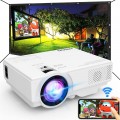 Projector with WiFi, 2022 Upgrade 7500L [100" Projector Screen Included] Projector for Outdoor Movies, Supports 1080P Synchronize Smartphone Screen by WiFi/USB Cable for Home Entertainment